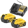 Accu- en opladerset DeWALT DCB1104P2 18 V 5,0 Ah (2 accu's, oplader)
