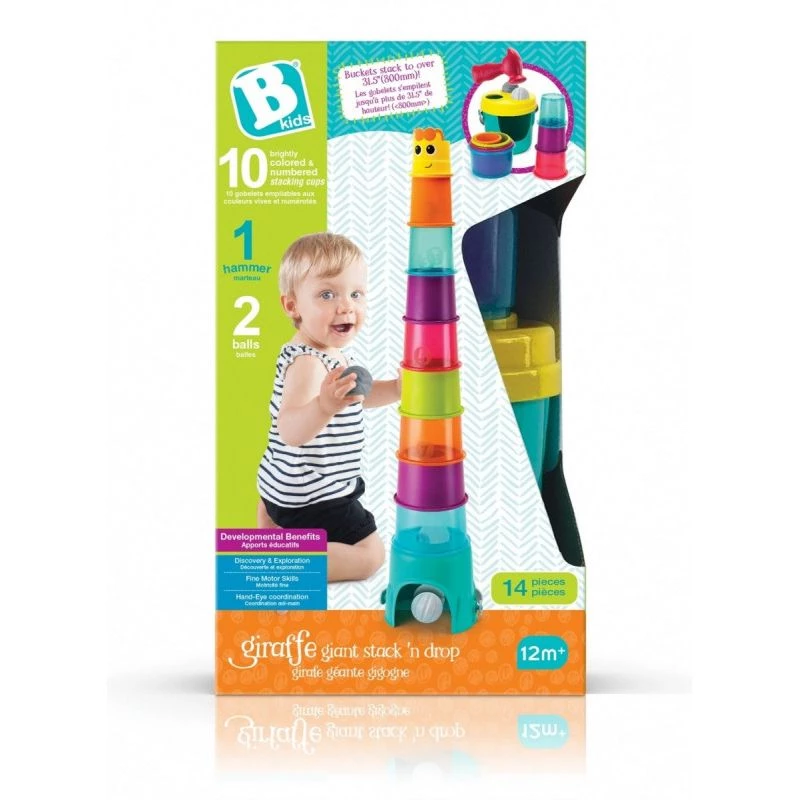 Multifunctionele giraffen-toren XL van B-kids model 1164702NN, hoogte 120 cm, speel- en activiteitentoren