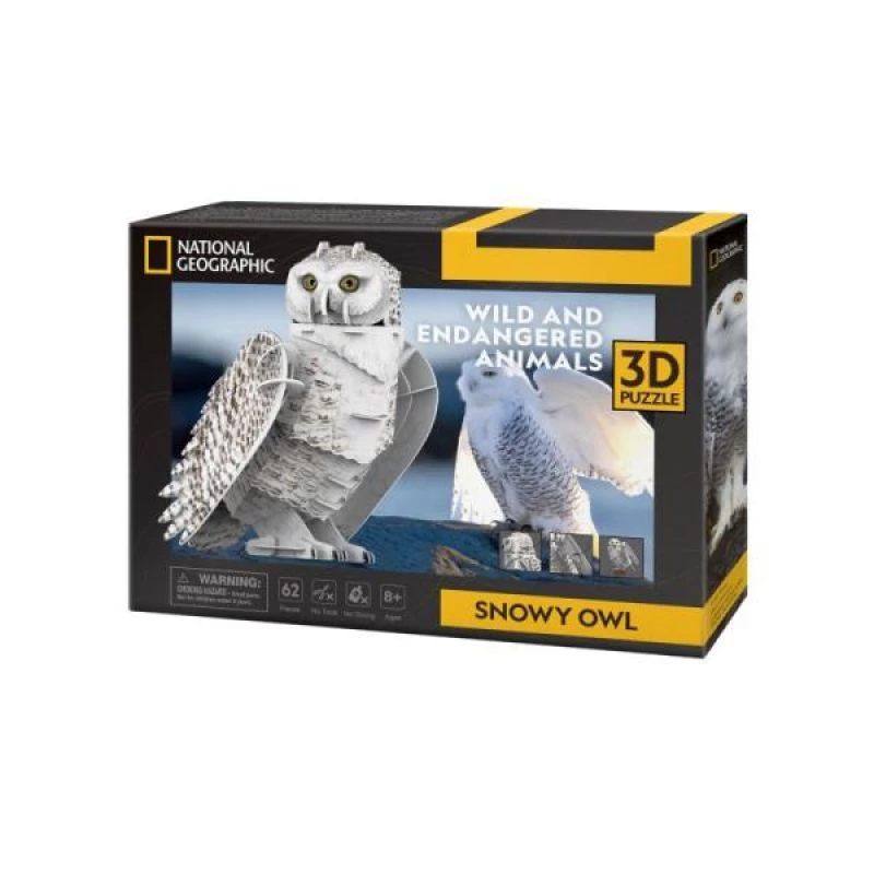 CubicFun 3D-puzzel NG sneeuwuil 32 onderdelen dieren vanaf 8 jaar