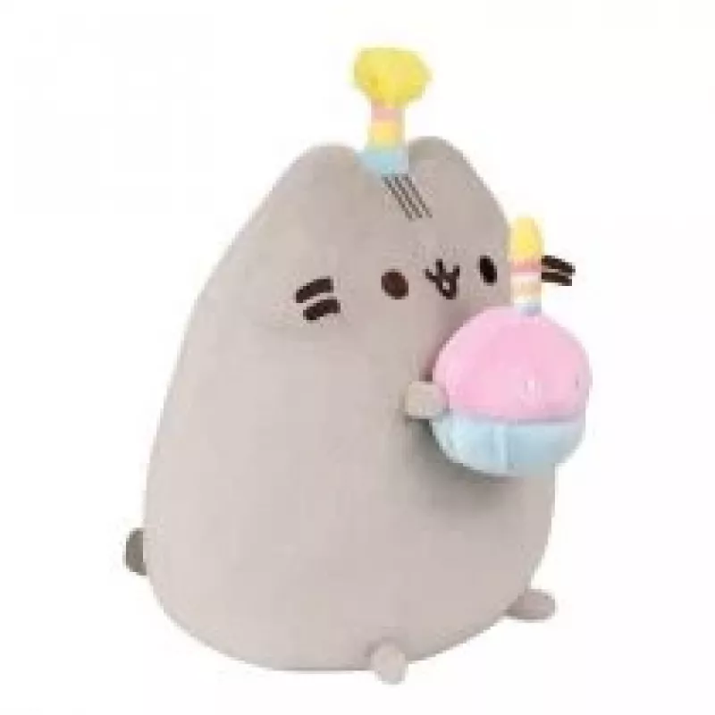 Knuffel Pusheen van Pusheen — 24 cm verjaardagshoed met taart knuffel