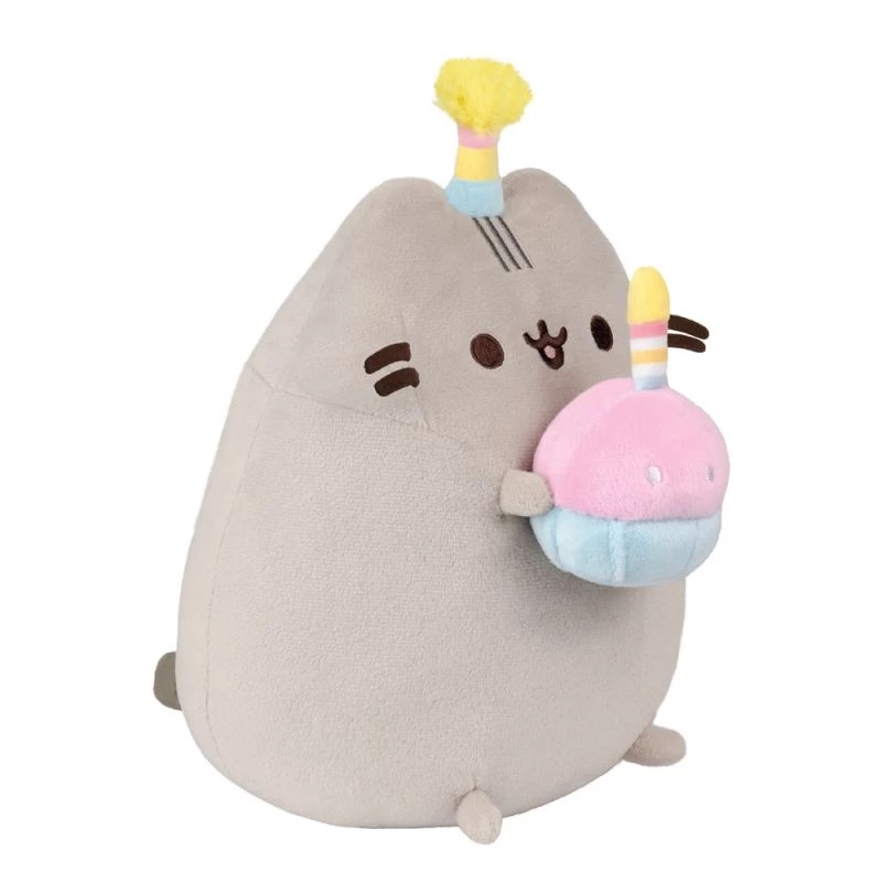 Knuffel Pusheen van Pusheen — 24 cm verjaardagshoed met taart knuffel