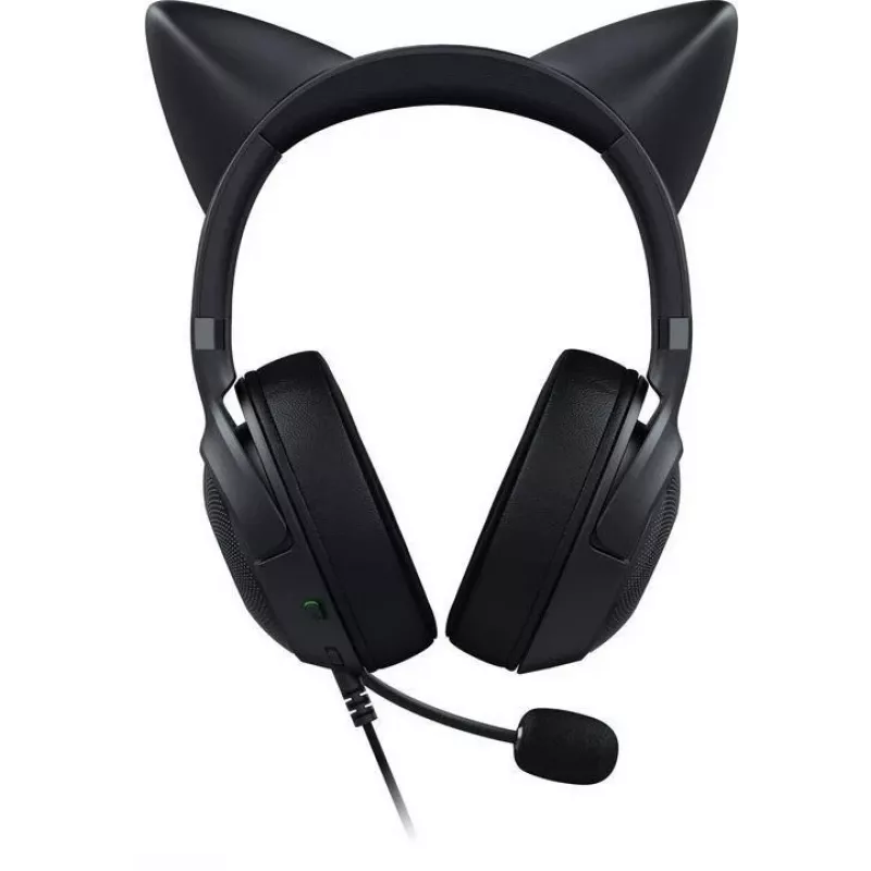 Kraken Kitty V2 - zwart, gamingheadset, kattenoren, stream-reactieve verlichting, HyperClear-cardioïdemicrofoon, 40 mm TriForce-drivers, ingebouwde microfoon in de oorschelpen, Razer Chroma RGB (oor en oorschelpen), surround sound: alleen beschikbaar onder