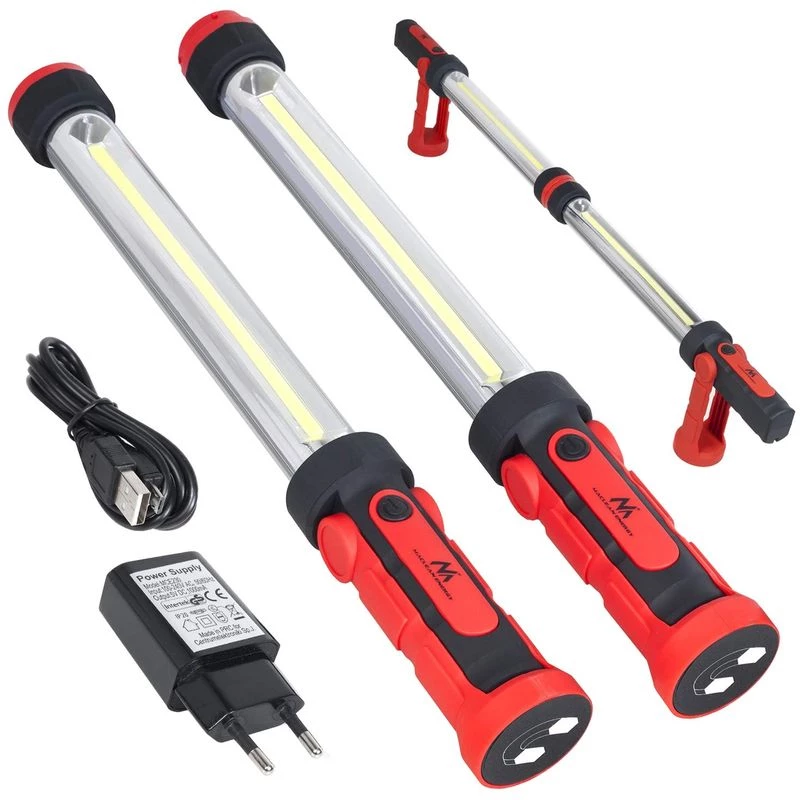 MCE230 Cob LED Xxl 2X werkplaatslamp met magneet en haak, dual-modi, 1200 lumen max. - Maclean