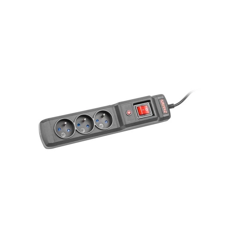 Overspanningsbeveiliging ARMAC M3/15/CZ 1,5 m zwart 3 stopcontacten stekkerdoos met kabel