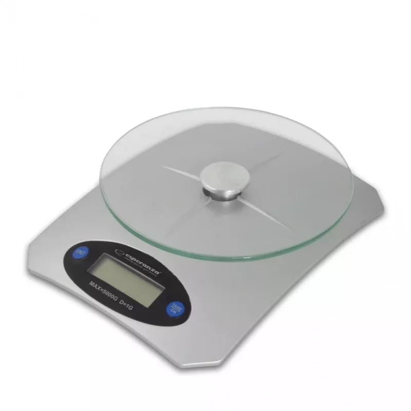 Elektronische keukenweegschaal ESPERANZA Avocado grijs — 5 kg capaciteit, bamboeplatform, eenheden g/lb/oz