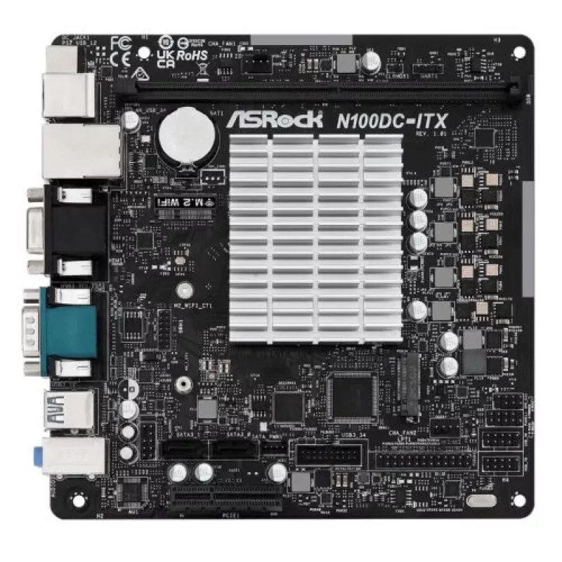 ASRock N100DC-ITX - Intel quad-core processor N100 (tot 3,4 GHz) DDR4- 2 SATA3, ondersteunt Intel Turbo Boost Technology Mini ITX (280) moederborden