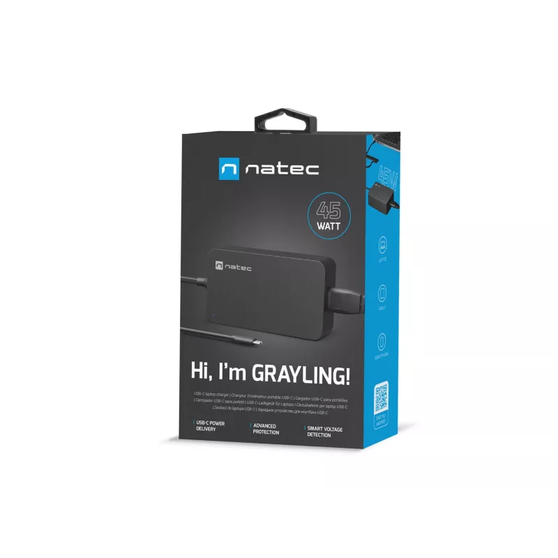 NATEC Grayling USB-C 45W voeding universeel zwart