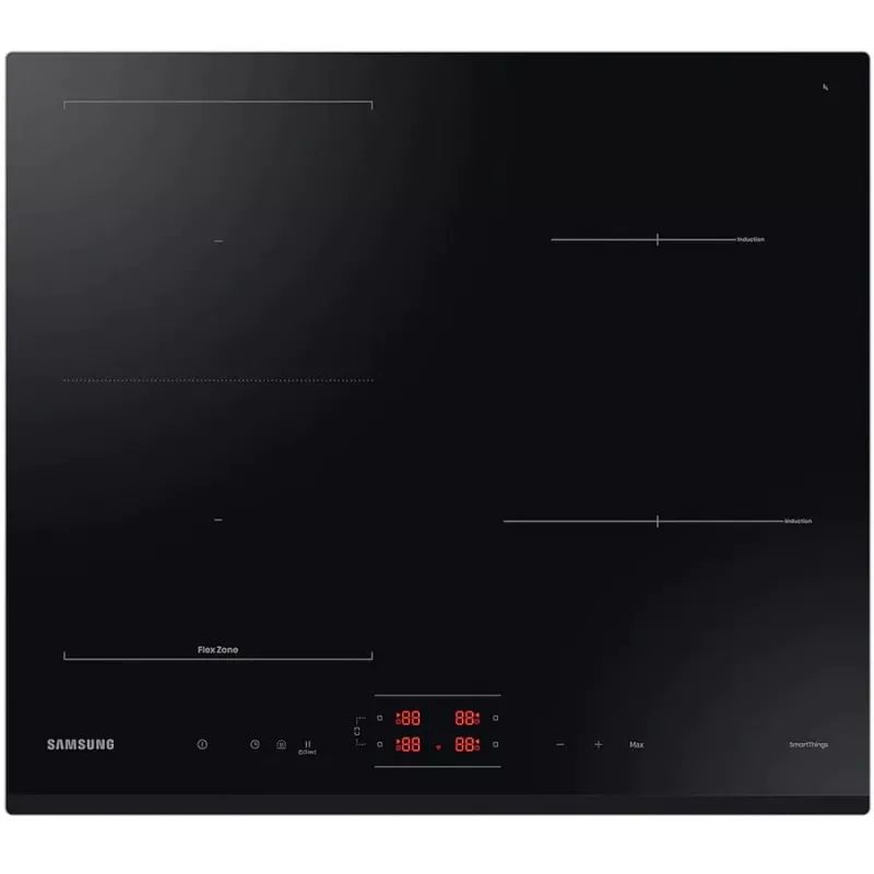 Samsung NZ64B5045GK/U2 inbouw-inductiekookplaat, 4 kookzones, Flex Zone, SmartThings Cooking, Auto Connectivity, 60 cm, zwart