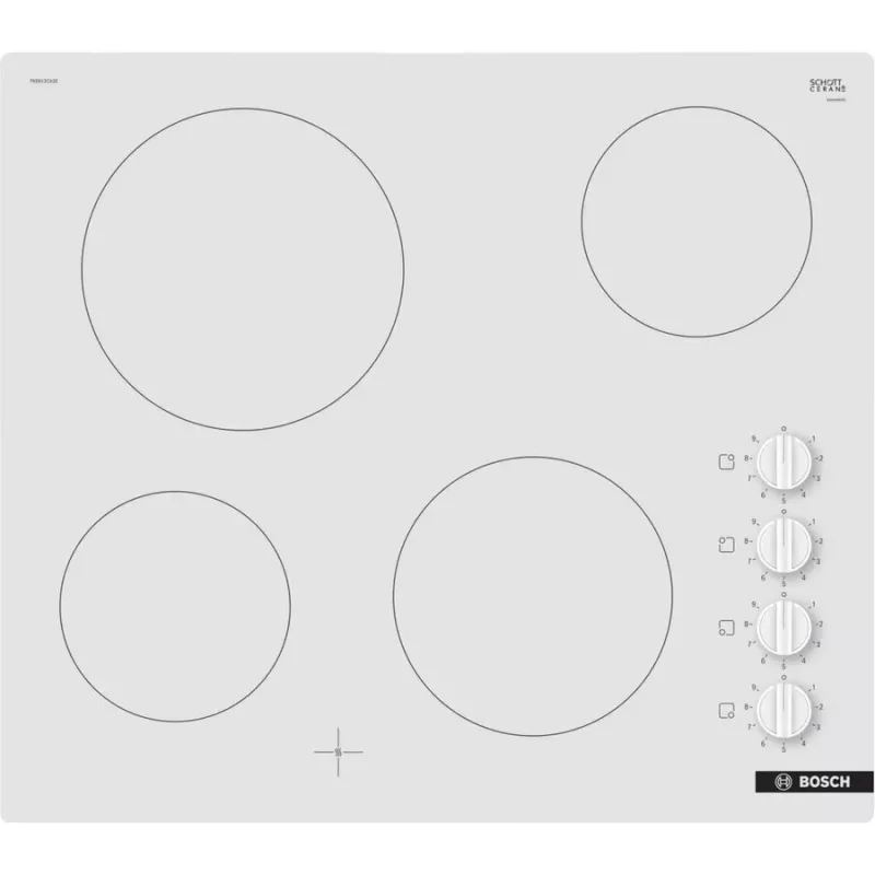 Stralings-elektrische kookplaat Bosch PKE612CA2E, 6600 W, 4 kookzones, wit