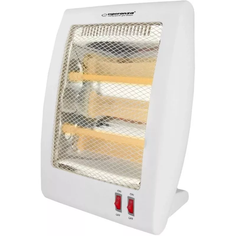 Quartz-elektrische heteluchtkachel ESPERANZA EHH010 400W/800W, wit, 1,2 m kabel, toetsen, instelbare thermostaat