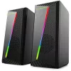 Esperanza EGS106 Rainbow Nortec 2.0-luidsprekers, 6 W (2x3 W), USB-voeding, 3,5 mm minijack, RGB-led, zwart