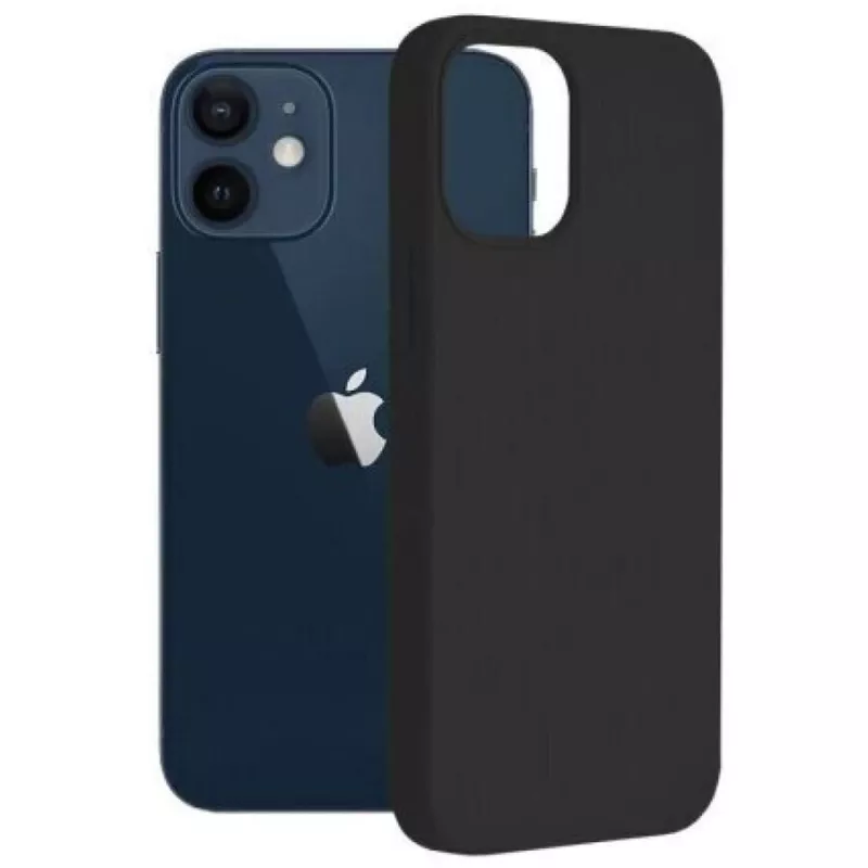 Matte silicone case 3mk voor iPhone 13 zwart