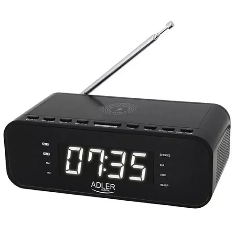 Wekker met radio, alarm en draadloze oplader Adler AD 1192B