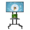 Maclean MC-739 professionele tv-trolley op wielen, 32-65 inch (165,1 cm), max. 40 kg, VESA tot 400x600, zwart