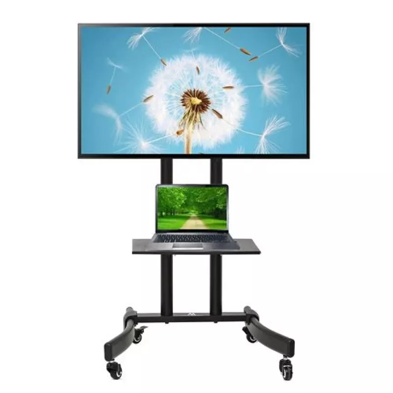 Maclean MC-739 professionele tv-trolley op wielen, 32-65 inch (165,1 cm), max. 40 kg, VESA tot 400x600, zwart