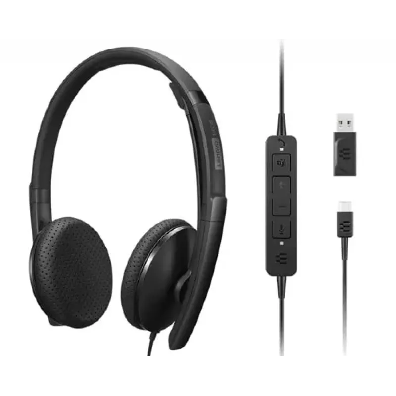 Lenovo 4XD1M45626 hoofdtelefoon/headset bedraad hoofdband USB Type-C zwart