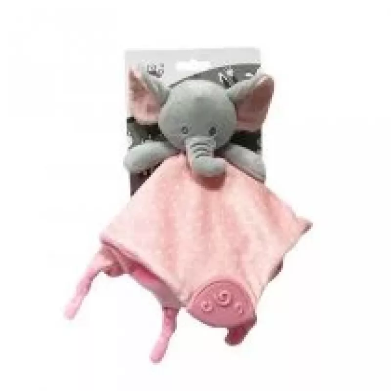 Knuffel TULILO Milly roze olifant 25 x 25 cm, zacht knuffeldier voor baby's