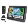 Hygrometer thermometer GreenBlue GB540 — indoor 0–50°C / outdoor -20–65°C, DCF-klok, buitensensor 60 m, zwart