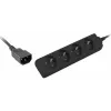 Verlengsnoer Lanberg PS0-04E-0100-IEC-BK 1 m 4 stopcontacten binnen zwart