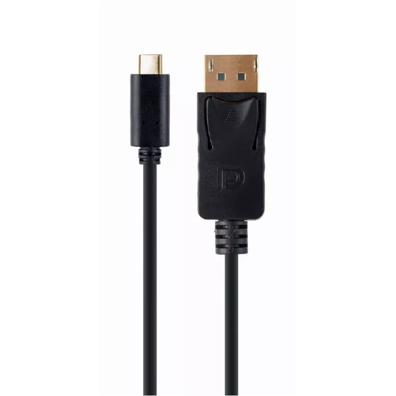 USB-grafische adapter Gembird A-CM-DPM-01 met USB-C, ondersteunt tot 3840×2160, USB 2.0 / 3.2 Gen 2, zwart, 2 m kabel