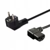 Netkabel SAVIO CL-116 — 1,8 m, zwart, haakse netstekker type C naar haakse IEC C13, 3-aderig 0,5 mm²