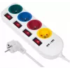 Stekkerdoos MACLEAN MCE229W — 4 stopcontacten, 2× USB, 1,5 m kabel, type F, 10 A, wit
