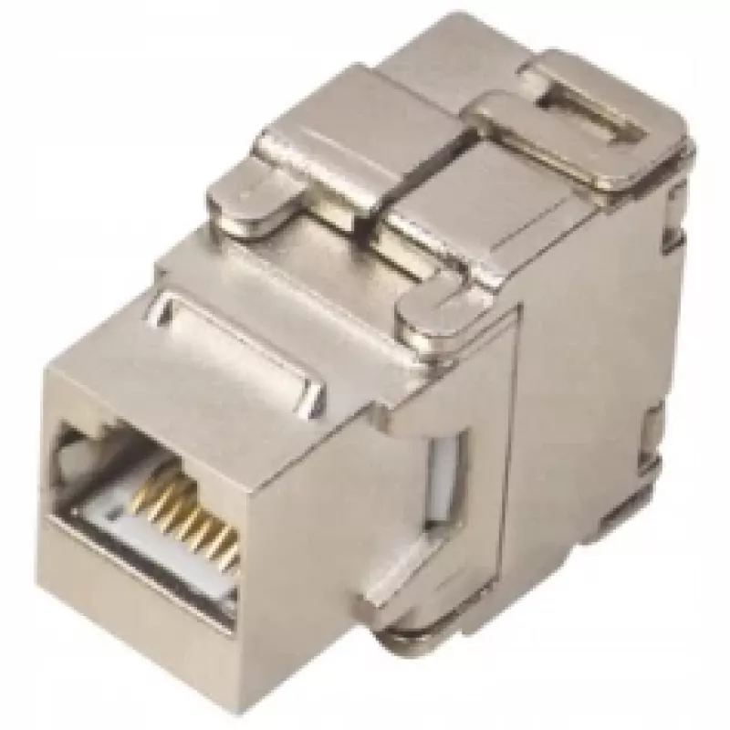 Alantec MKB-S6-1 RJ45 keystone-aansluiting, STP Cat6, gereedschapsloos, zilver