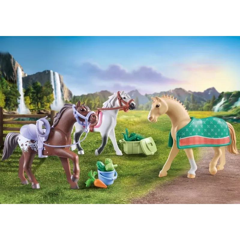 Playmobil 71356 Pferde von Waterfall – Drie paarden met zadel