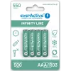 Oplaadbare AAA-NiMH-accu's everActive EVHRL03-550 1,2 V 550 mAh 4-pack, cilindrisch R03