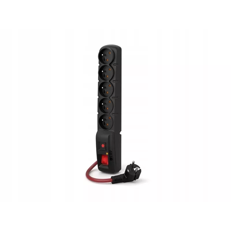 ACAR F5 POWER stekkerdoos zwart 5 AC-stopcontacten 230 V 5 m