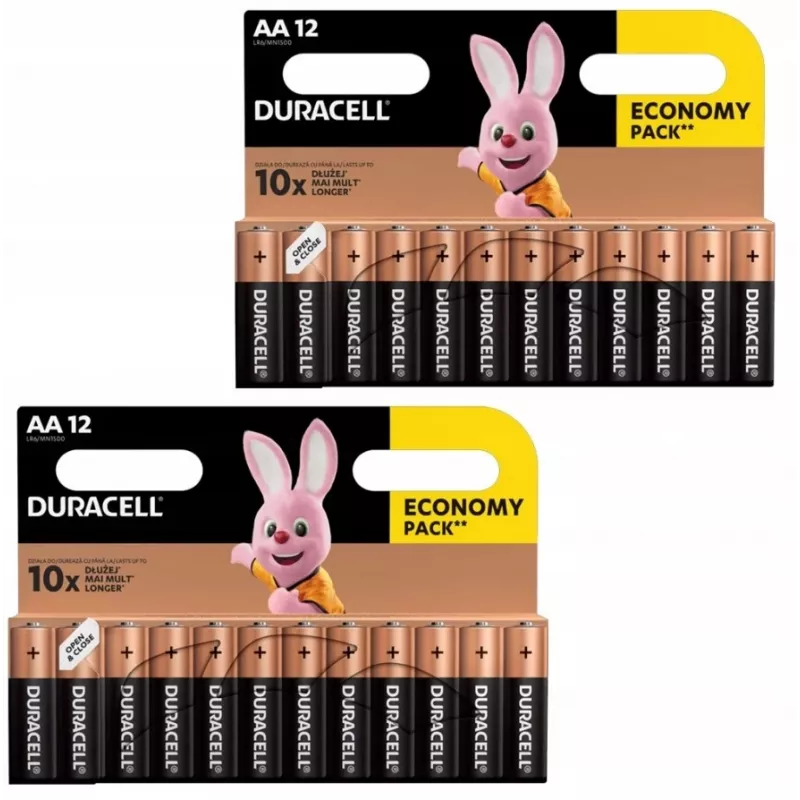 Duracell alkaline AA (LR6) batterijverpakking — 24 cellen, wegwerp