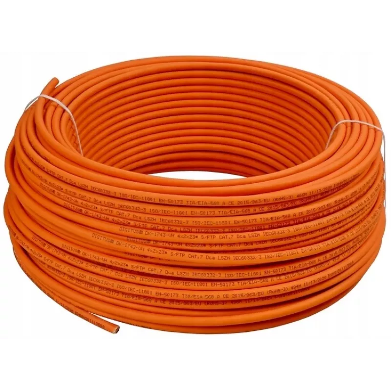 Digitus DK-1743-VH-05 Cat.7 S/FTP installatiekabel, Dca, AWG 23/1 massieve draad, LSOH, 50 m, oranje