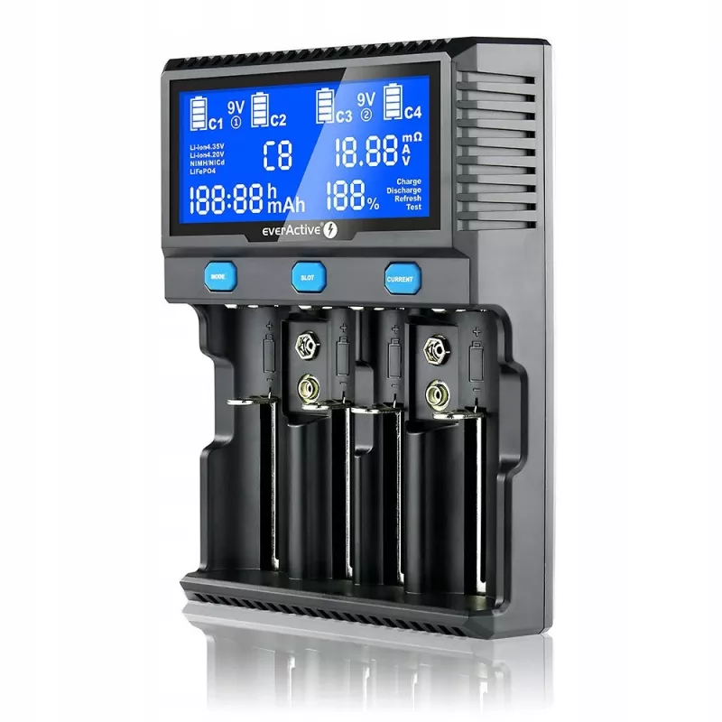 everActive UC-4200 lader voor cilindrische Li-ion- en Ni-MH-accu's