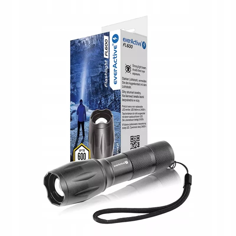 everActive FL600 LED-zaklamp, 600 lm, CREE XM-L2, 18650 / 3x AAA