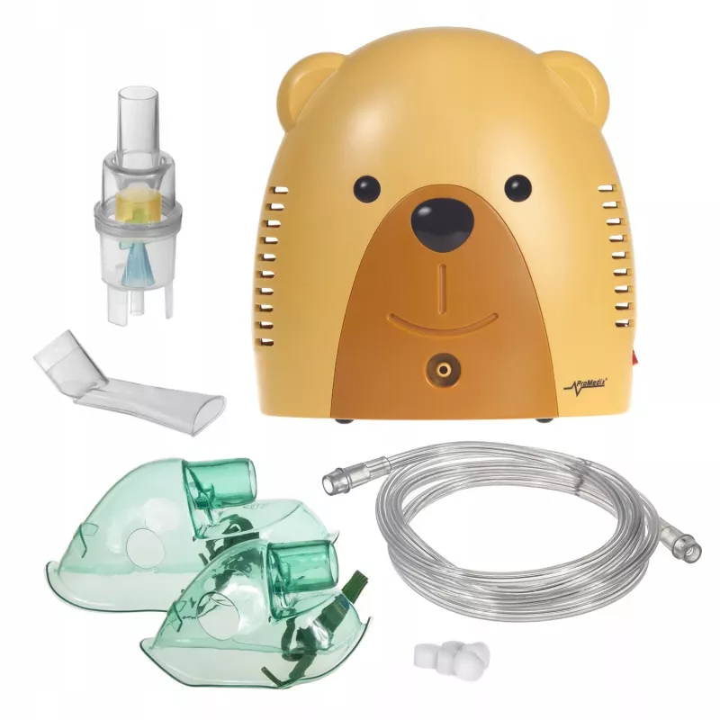 Promedix inhalator voor kinderen, teddybeer, vernevelaar-set, maskers, filters, PR-811