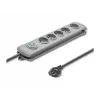 Overspanningsbeveiliging Qoltec 50272 grijs 5 AC-stopcontacten 230V 3m