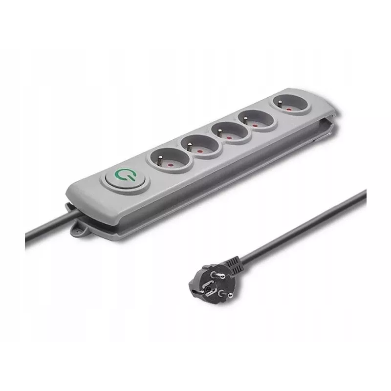 Overspanningsbeveiliging Qoltec 50272 grijs 5 AC-stopcontacten 230V 3m