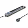 Overspanningsbeveiliging QOLTEC 50199 — 6 stopcontacten, 5 m kabel