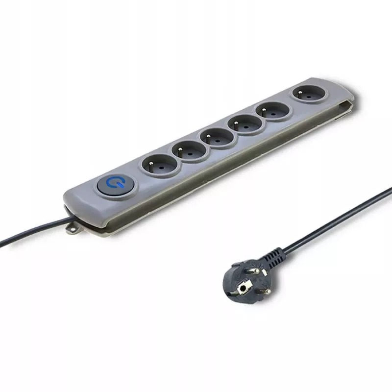 Overspanningsbeveiliging QOLTEC 50199 — 6 stopcontacten, 5 m kabel