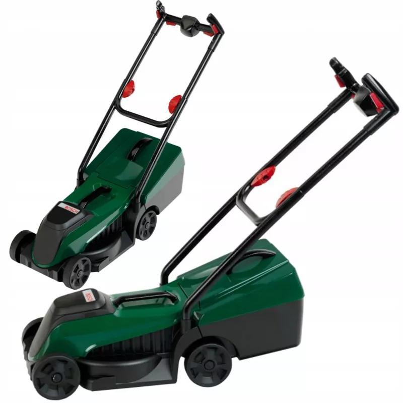 KLEIN 2780 Bosch speelgoedgrasmaaier met afneembare grasopvangbak, realistische geluiden, groen/zwart, vanaf 3 jaar