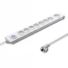 Overspanningsbeveiliging Qoltec 50293 wit 8 AC-stopcontacten 230 V