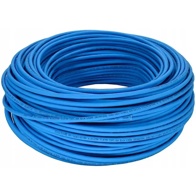 Digitus DK-1641-A-VH-05 Cat.6A S/FTP installatiekabel, Eca, AWG 23/1 massieve draad, LSOH, 50 m, blauw