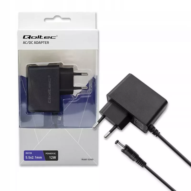 Voeding QOLTEC 52405 6V 2A 12W stroomvoorziening voor draagbare apparaten