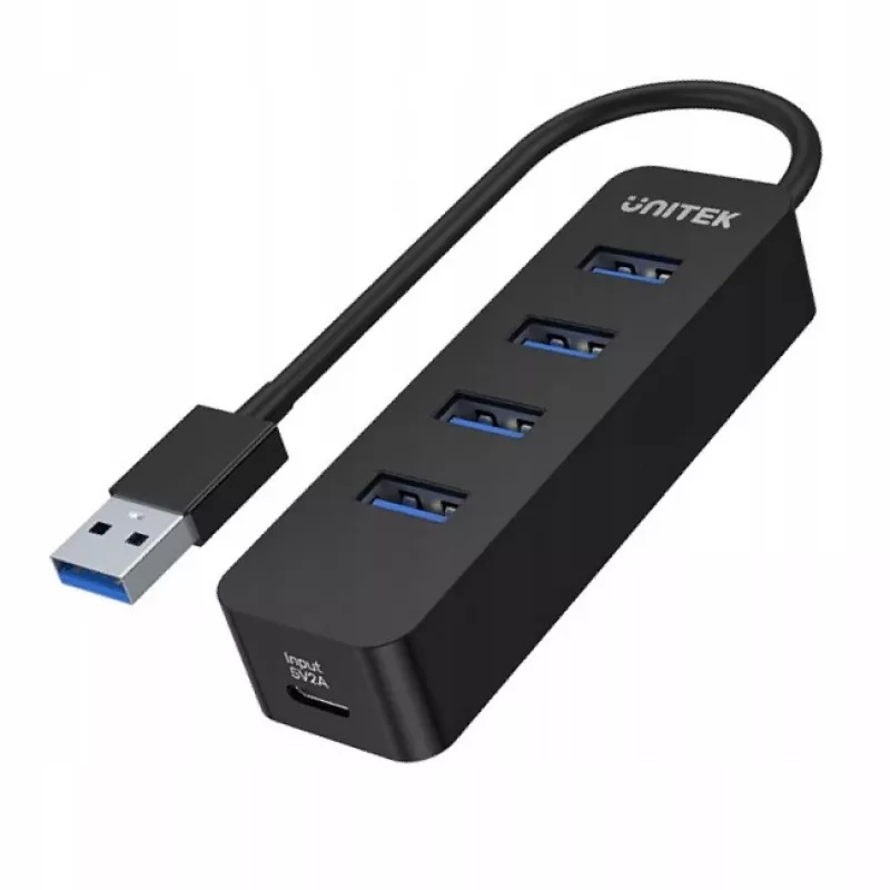 UNITEK uHUB Q4 USB 3.2 Gen 1 (3.1 Gen 1) Type-A 5000 Mbit/s zwart