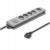 Overspanningsbeveiliging Qoltec 50270 grijs 5 AC-stopcontacten 230V