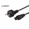 Netkabel SAVIO CL-67 1,2 m H03VV-F 3×0,75 mm² IEC C naar CEE7/7 zwart