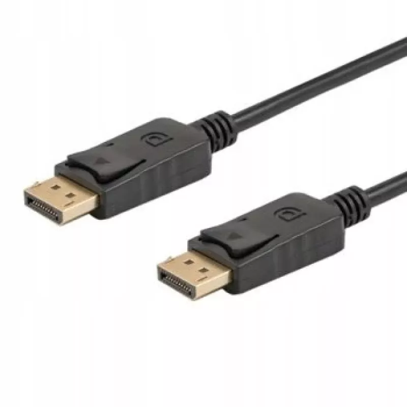 DisplayPort-kabel SAVIO CL-136, DisplayPort stekker–stekker, 2 m, DP 1.2, vergulde contacten, zwart