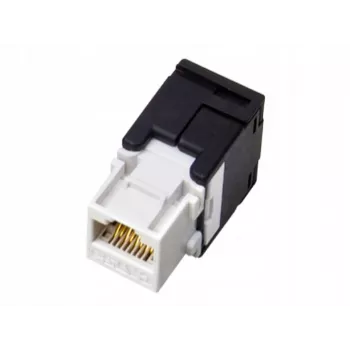 RJ45-kabelstekker Alantec MB001, rechte bus, goudgecoate contacten, AWG 22/24, 568 A, thermoplast, zwart/wit
