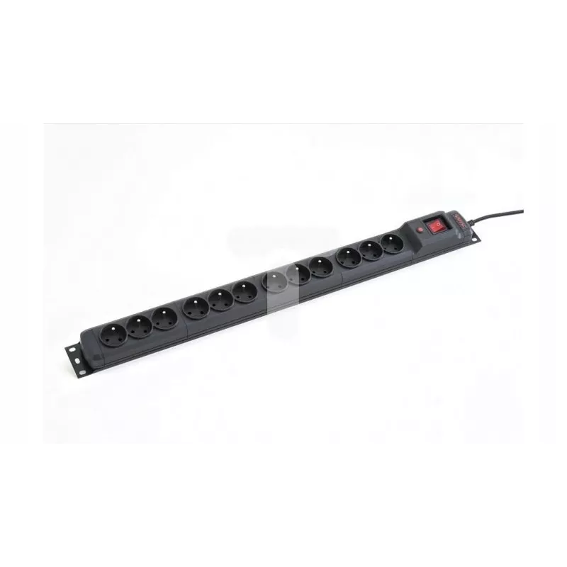 Armac Multi M12 | stekkerdoos | overspanningsbeveiliging, 12 stopcontacten, 5m kabel, zwart