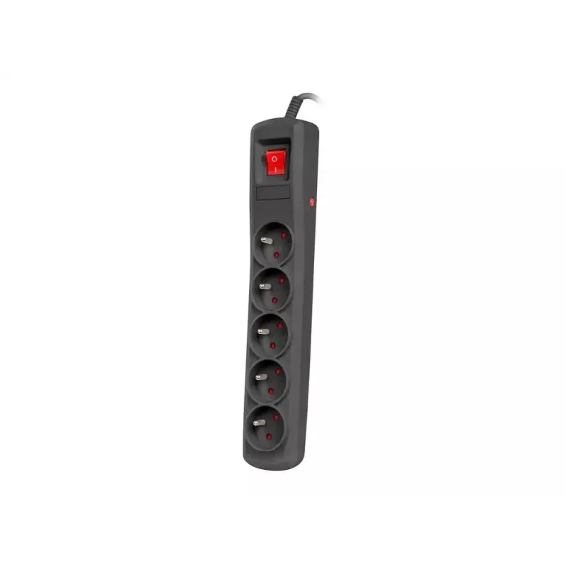 Overspanningsbeveiliging NATEC Bercy 400 — 5 stopcontacten, 3 m kabel, zwart